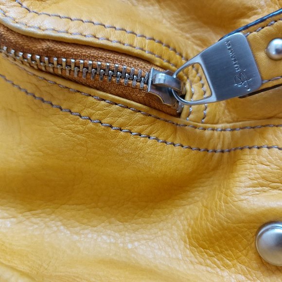 B. Markowsky Women's Mustard Yellow Leather Satchel - Picture 14 of 14
